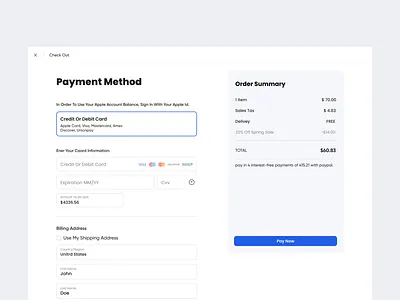 Payment page design payment productdesign ui ux