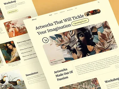 ARTLUX || Landing page exploration 2023 artist artworks design designer events freelance hero landing page responsive trending uiux uxui web design website