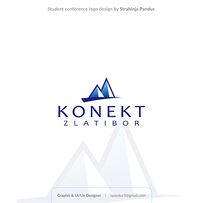 Konekt (Student conference logo design) adobe blue branding color conference designer illustrator logo logo design minimal mountains serbia shadow simple student