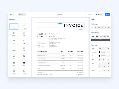 Invoice Builder builder design ui invoice builder no code