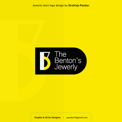Benton's Jewerly Store (Jewerly store logo design) adobe black branding color design designer gold jewerly logo logo design luxury minimal ring simple store type