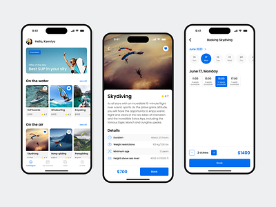 Activity booking app app ui ux