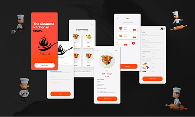 Cloud Kitchen Mobile UI app design typography ui ux