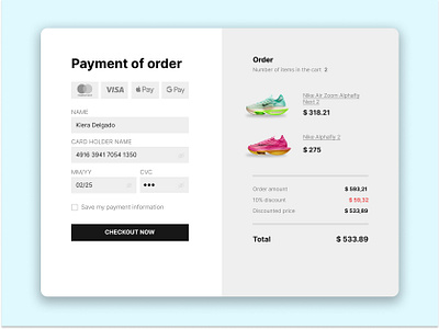 Daily UI - Day 2: Checkout checkout daily ui day 4 figma ui web