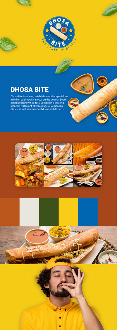 DHOSA BITE - LOGO DESIGN 3d brand brand guideline brand identity branding casestudy design dhosa bite dosa dosa logo food food logo graphic design illustration logo mockup vector