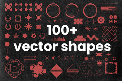 FREE 100+ Retro Futuristic Vector Shapes Vol.1 design elements futuristic geometric graphic design icons isometric objects poster poster design retro vector y2k
