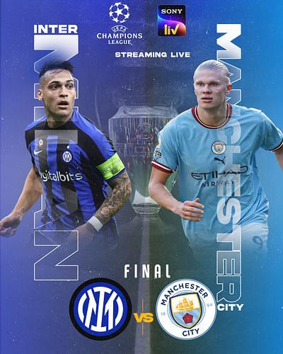 Champions League Final Milan Vs City POSTER 3d graphic design logo motion graphics poster poster design sports design ui