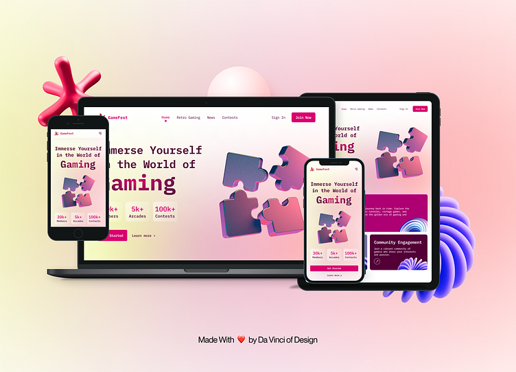 Responsive Gaming Hero Section by Da Vinci Of Design on Dribbble