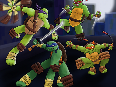 TMNT accion arte digital design digital art digitalilustration donatello fanart graphic design illustration ilustracion digital leonardo michelangelo nickelodeon ninja turtles ninjas raphael series teenage mutant ninja turtles tmnt tortugas ninja