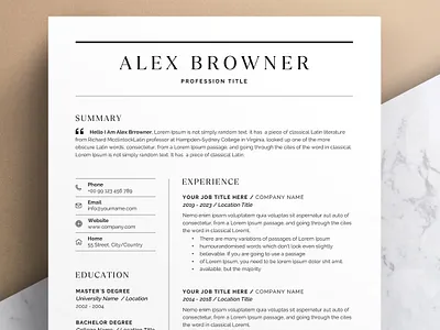 Resume Template resume bundle