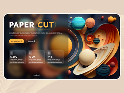 PAPER-CUT.Webshot design landing page ui uiux design web design