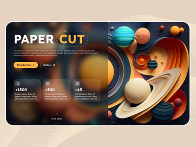 PAPER-CUT.Webshot design landing page ui uiux design web design