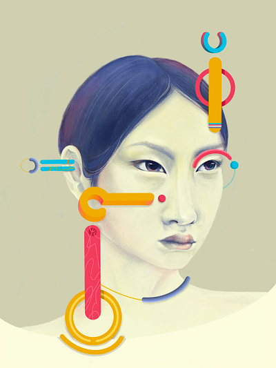 Shapes artist digitalart illustration illustrations portraits.