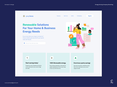 Concept UI design - Energy Saving Company Branding branding design graphic design landingpage ui web webdesign website