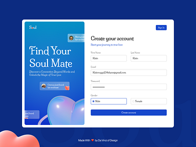 Soul - A dating webapp form sign up experience creative desing dating app dating website ui design form ui ui ui desing uiux ux ux desing web app form