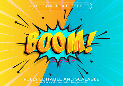 Comic style text effect boom text minimal