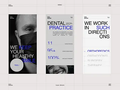 MOBILE | Landing page for DENTISTRY clinic dental design figma implants interface landing landing page minimal mobile product design typography ui ui design ui ux ux web design web site