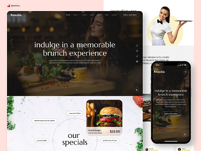 Brunch Eatery Restaurant Website Design Inspiration breakfast brunch dinner figma food foodie instafood lunch restaurant ui userinterface uxdesign webdesign website yummy