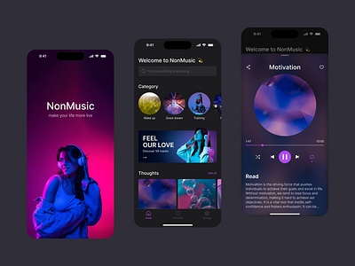 NonMusic – Music app app design ui ux