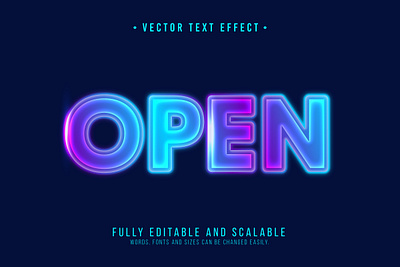 Blue and purple neon text effect text effect