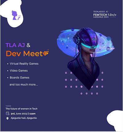 Tech event and gaming flier branding graphic design logo