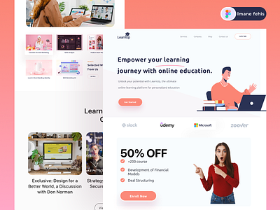 Educational Platform Landing Page Design (E-learning) app branding design e learning landing ui ux web