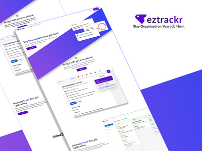 Job Hunt Management App app card chrome compact design extension figma graphic design graphs kanban kanban board landing page marketing page software statistics tailwind tailwindcss typography ui ux