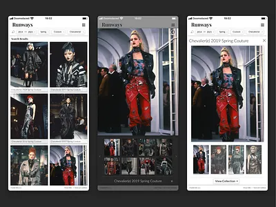 Fake UI Runways Fashion Archive design fashion mobile ui ui ux web design web ui