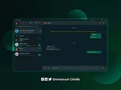 WHATSAPP WEB REPLICA adobe xd app design app developement chat app figma interaction desing product product design social media app ui user experience user experience design user interface design ux ux design web app web design web development