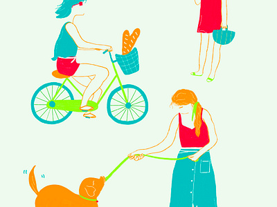 Summer Vibes bicycle design digital digitaldrawing dog drawing graphic design icecream illustration summer