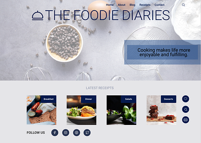 Foodblog page design logo ui ux