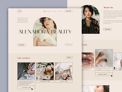 Brow and wax studio Website app design ui ux web website