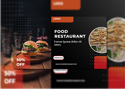 Food Banner For Restaurant 3d animation branding design graphic design illustration logo motion graphics typography ui ux vector