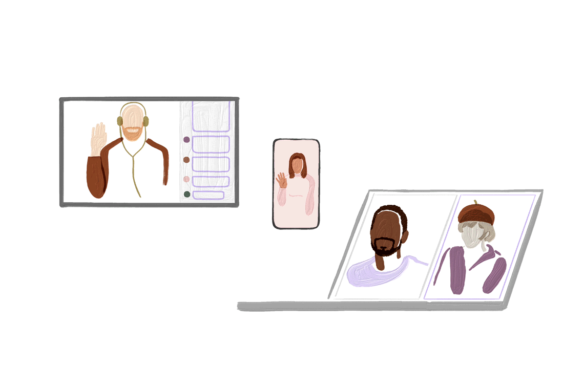 Working remotely 👩🏻‍💻 2d animation adobe fresco animation character collaboration employee engagement employees frame by frame animation google meet illustration peakon remote work slack traditional animation video call workers zoom call