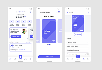 PapitasPay Card app card design figma protopie ui ux wallet