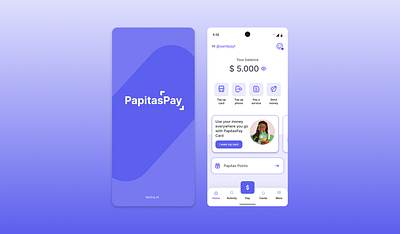 PapitasPay Card app card design figma protopie ui ux wallet