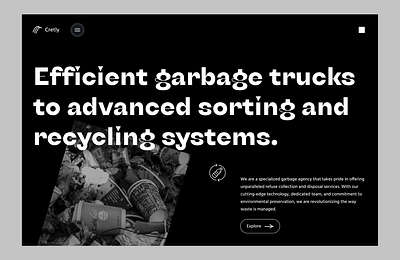 Cretly branding garbage landingpage mobile design website