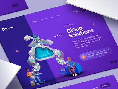 Linkkify Website🔥 3d creative design header landing tech trend ui uidesign uiux web webdesign website