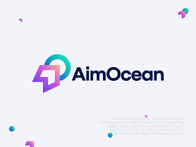 AimOcean-Digital marketing Company logo arrow brand design brand identity branding business logo company logo design logo marketing minimal modern logo ocean saas logo target