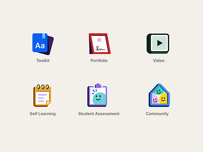 Education Technology Iconography branding icon product design
