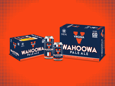 UVA Wahoowa Pale Ale beer beer can beer label branding design graphic design illustration logo vector