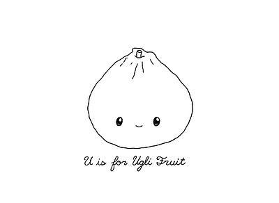 Day 111-365 U is for Ugli 365project cute handlettering illustration ink kawaii ugli fruit