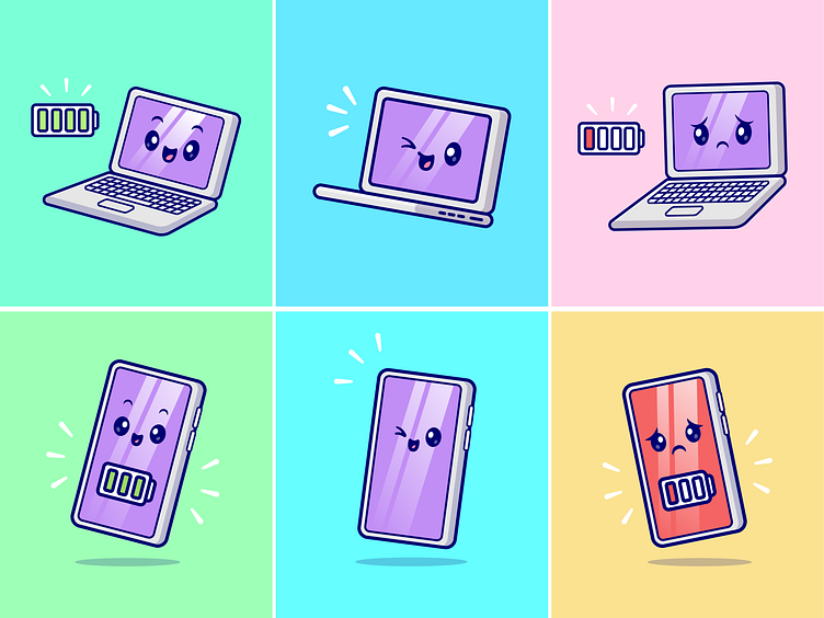 Cute Laptop and Phone💻📱 by catalyst on Dribbble