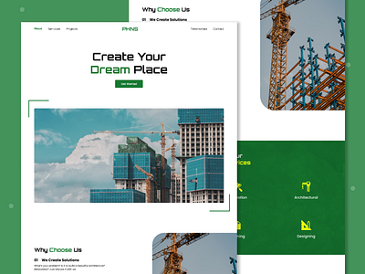 Construction Company - Website Landing Page design design exploration landing page ui ux web design website