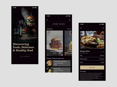Food Delivery App app app design apps branding clean cooking app delivery app design ecommerce fast food food food apps food delivery food shop luxury app mobile app online food order app restaurant ui ux