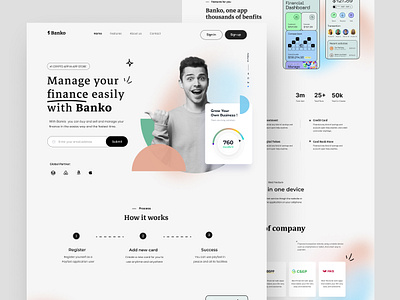 Fintech website home page: landing page bank banking banking website crypto finance fintech fintech website home page landing landing page landingpage minimal product designer ui user experience user interface ux webpage website website design