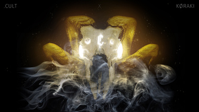 CULT adobe photoshop design gold graphic design skull smoke