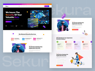 Sekura - Cyber Security best on dribbble shot computer security creative design cuber security envytheme malware fixing online security ui ux web design