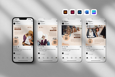 Instagram posts collection for online fashion sale branding design graphic design instagram template promotion social media template template template design