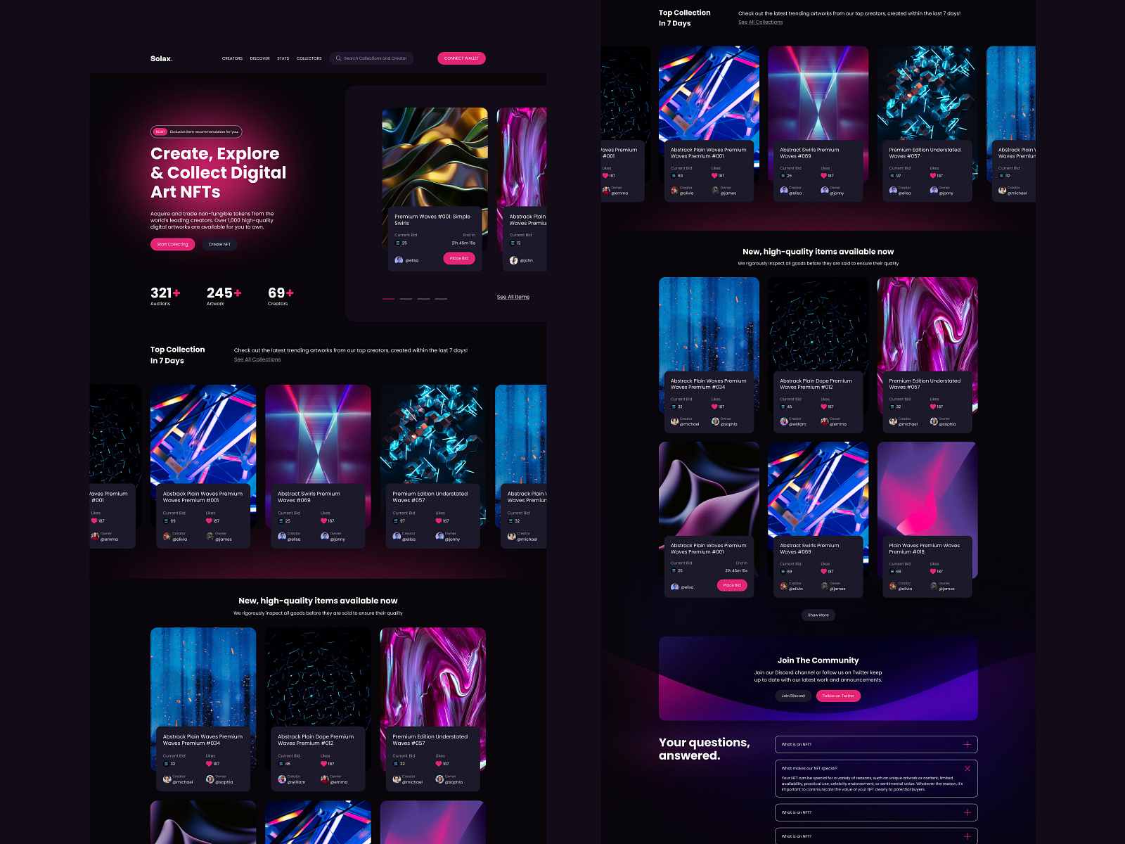 Cryptocurrency NFTs Solax Design | UI UX Design by Takaz Cao on Dribbble